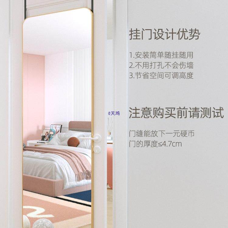 门后子全身镜壁家用挂贴墙自粘宿穿衣镜镜舍挂门镜卧室落地试1917MHJZ衣镜