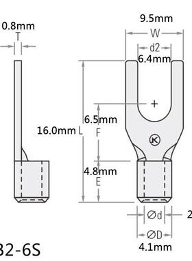 SNB2-66口S电线冷压端子叉形快紫铜端子接头M开铜鼻电线接YCZ裸端