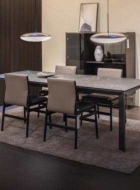 利丰黑色饭不锈钢岩餐桌黑德武士意式极简轻奢现80726代桌高端岛