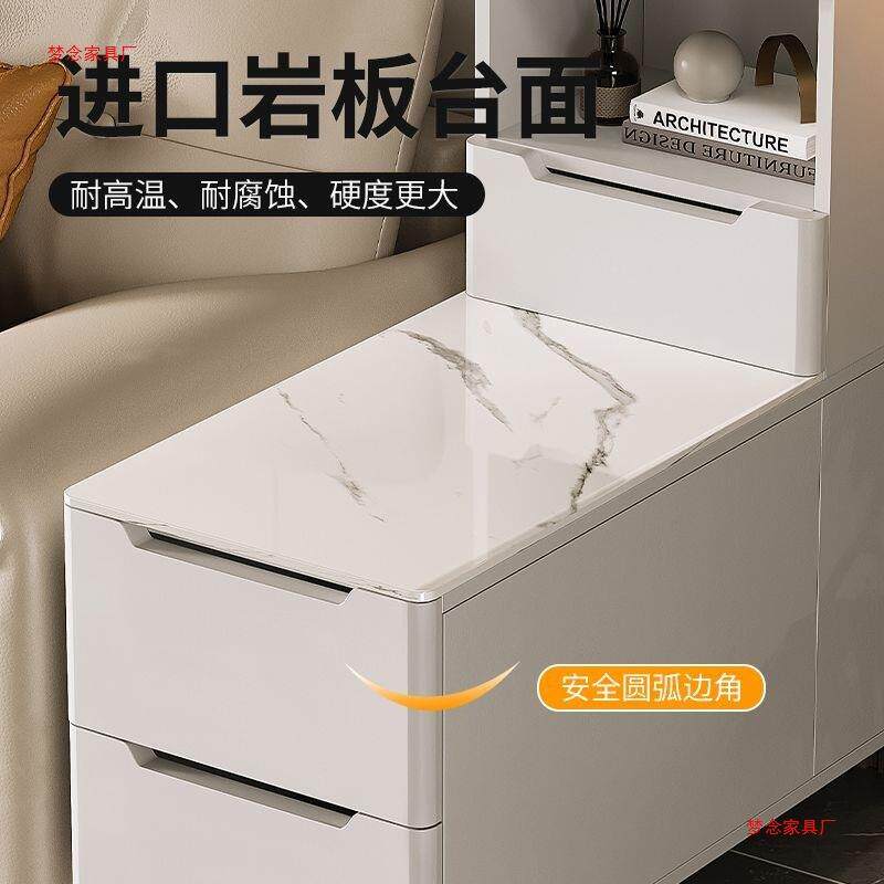 实木沙厅发边柜客轻感边几侧边柜板沙发柜隔断柜岩置NED奢物柜