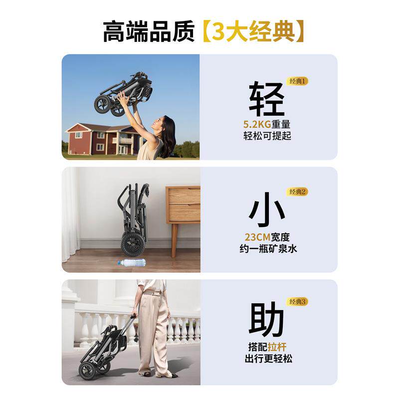 便携轮椅出SYIVI100行轻便折专叠旅人用行超老轻便携拉杆代步手推