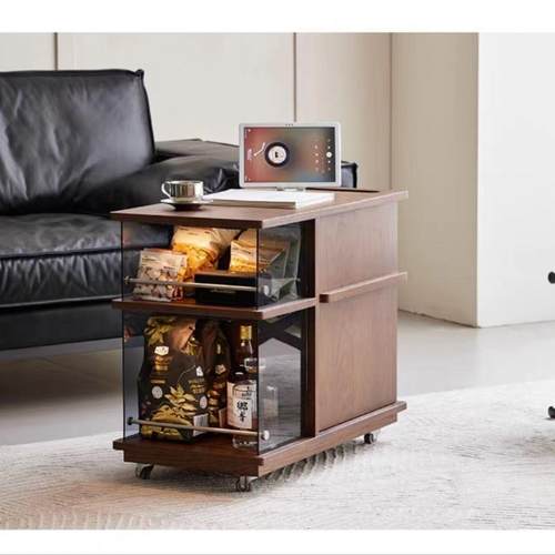 简约可移动茶水柜边几带轮厅发侧实边几小推沙车客木小CNJ茶几多
