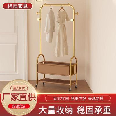 家用简易晾衣架落地阳台卧室便捷折叠衣帽架时尚可移动置物架衣架