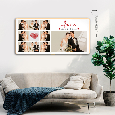 相框挂墙婚纱照水晶全家福卧室照片定制大尺寸加打印四九宫格冲印