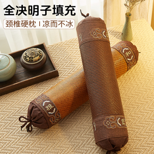 全决明子颈椎枕头硬枕睡眠睡觉单人圆枕苦荞麦壳艾草糖果圆柱形枕