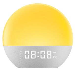 新款创意模拟日出自然唤醒灯led模拟日落小夜灯白噪音伴睡仪闹钟