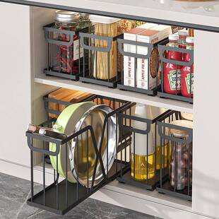 厨房调料拉篮超窄极窄夹缝橱柜内分层置物架抽拉式收纳抽屉免安装