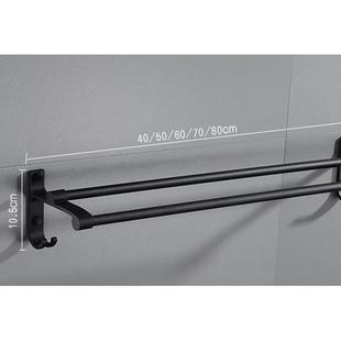 35cm免打孔45cm55cm65cm75cm95cm1m1.1m黑色毛巾架可可订孔太空铝