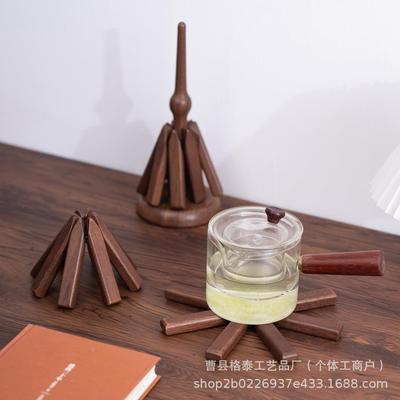 黑胡桃木一棵树隔热餐垫杯垫实木防烫隔热垫木质纯色餐厅家用桌面