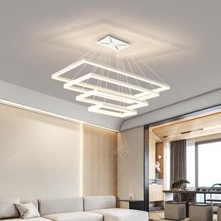 客厅吊灯2024年新款现代简约大气大厅主灯极简意式轻奢长方形吊灯