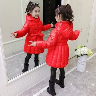 女童羽绒棉服儿童棉衣收腰洋气中长款小学生免洗2026新款冬装中童