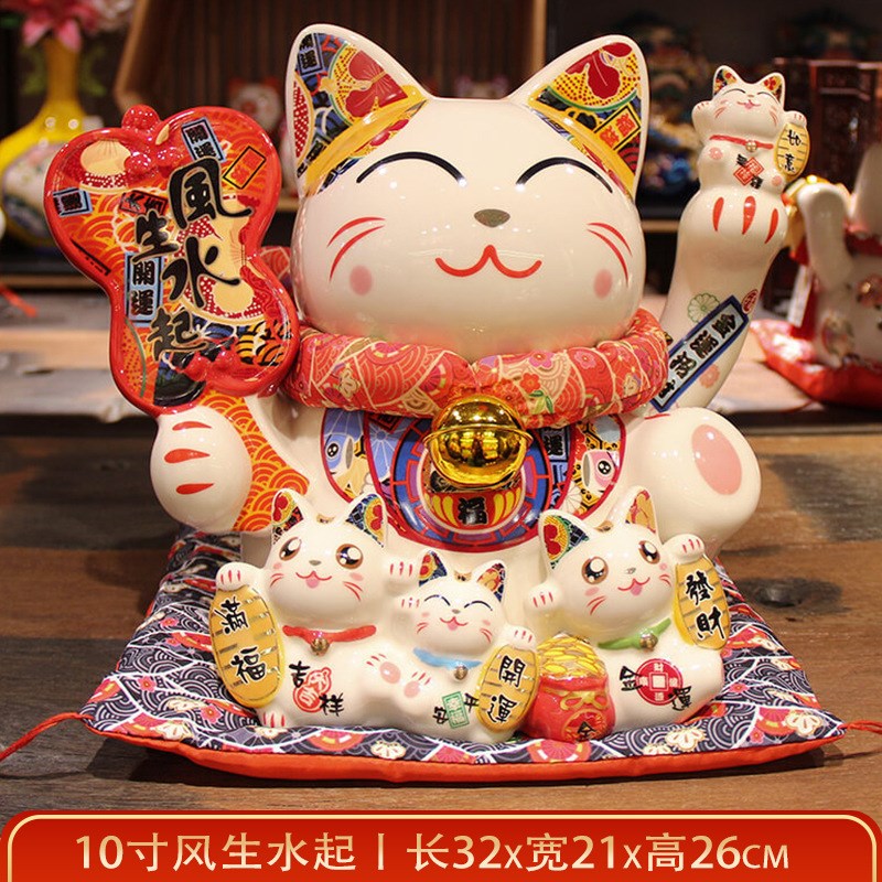 招财猫福缘猫风生水起招财猫存钱罐小号中号招财猫开业招財擺件