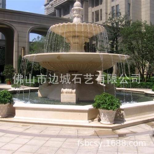 砂岩浮雕酒店会所小区花园喷水装饰园林大型欧式喷水池