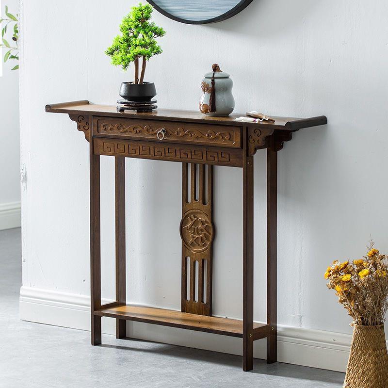 玄新柜实木中式EDU玄关桌供桌简关约靠墙门厅条案窄款进门客厅柜