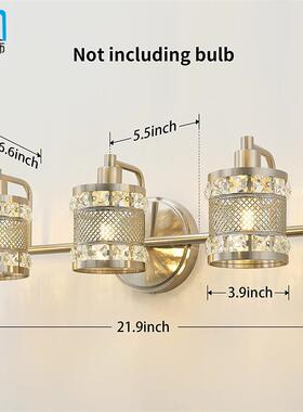 亚逊美柜式现代大气浴卫生间马室镜专用镜前灯电镀铁MD221110网水