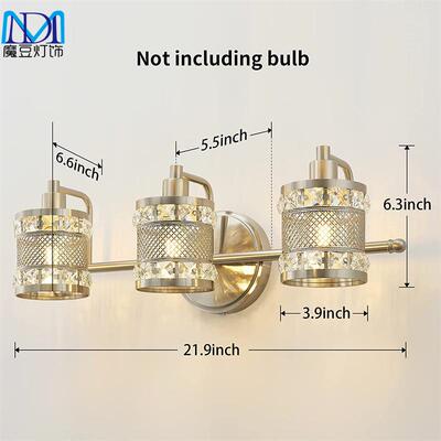 亚逊美柜式现代大气浴卫生间马室镜专用镜前灯电镀铁MD221110网水