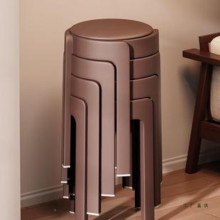 塑731料软桌包凳实子家用加厚结耐用凳可叠放圆轻奢感餐备用椅子