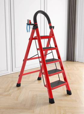 梯子家用折叠伸缩梯室内楼梯KLK人字五多功爬能加厚升降不锈钢步