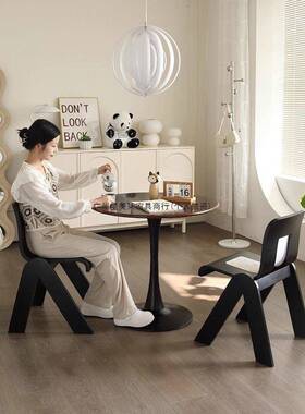 妆中古轻藤编椅设奢计法NJL式家用餐桌椅卧室意休闲复古梳创椅化