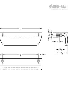WTDElesaGanterG伊莉莎特U型手柄N70.5不锈冈横钢档手柄