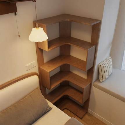 实转角书架墙简角多书柜拐角收木纳置物架客厅易家层用储物柜LIB