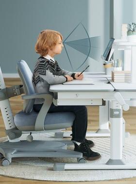 升Q&桌儿童学习椅家用木可降客厅极简大白书桌中学生实写字套9689