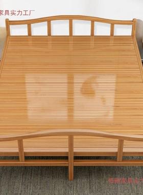 竹休床床出租房双单简易家用成人午睡午XGP凉床折叠床竹子硬板木
