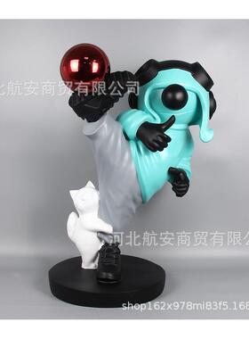 代简创意脂可爱约卡通雕现塑样板房售楼MTQ处桌面茶几电树视柜软