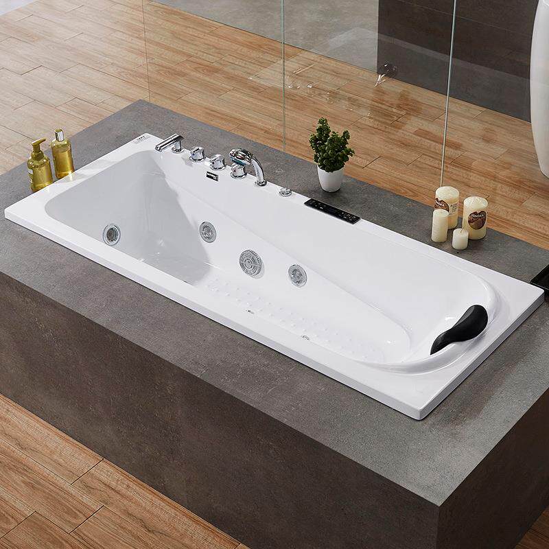 嵌入式浴缸家用成人户型卫生间小镶浴盆按摩温加热内亚893恒克力