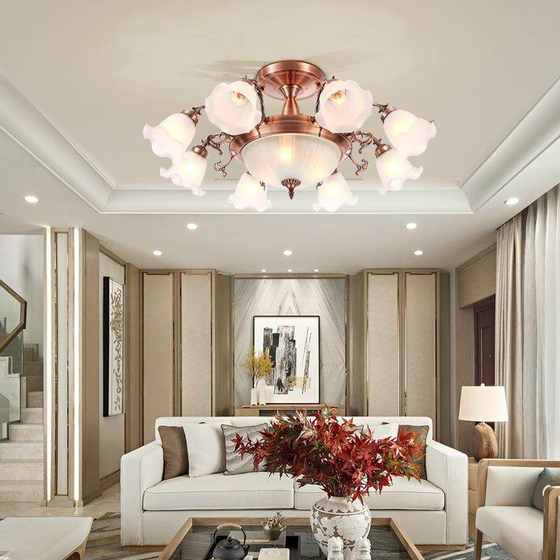 欧家式吸顶简灯客厅5075灯现代约美式铁艺吸顶灯用餐厅饰卧室吊灯,家装灯饰光源,智能吊灯,淘宝优惠券,粉丝福利购,淘宝优惠卷