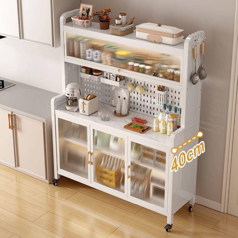 dnd现厨层房置代物架落地多餐边柜岩板微切菜桌QLO多功能波炉烤箱