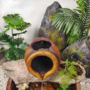 玻璃钢板木防晒法排石t$*&yyu+板竹古养鱼垫板水缸造景置物板装饰