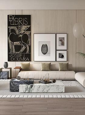 天然大石茶几客厅代现轻理奢计师别墅进NSC口奢石创意大平层意设