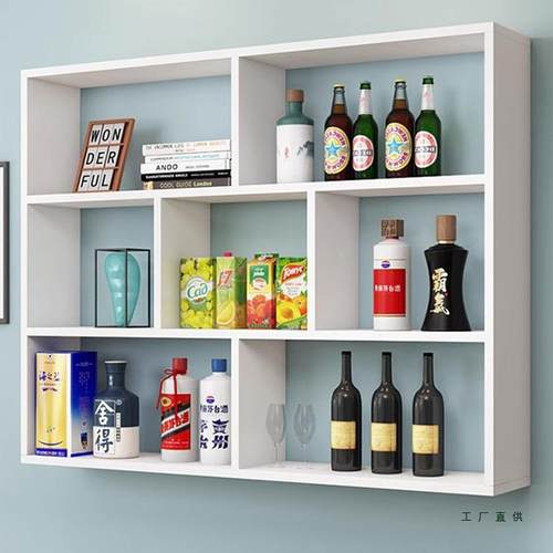 餐厅酒柜店专用F97JT86T酒壁挂柜酒书架置层物架架壁挂隔板装饰饭
