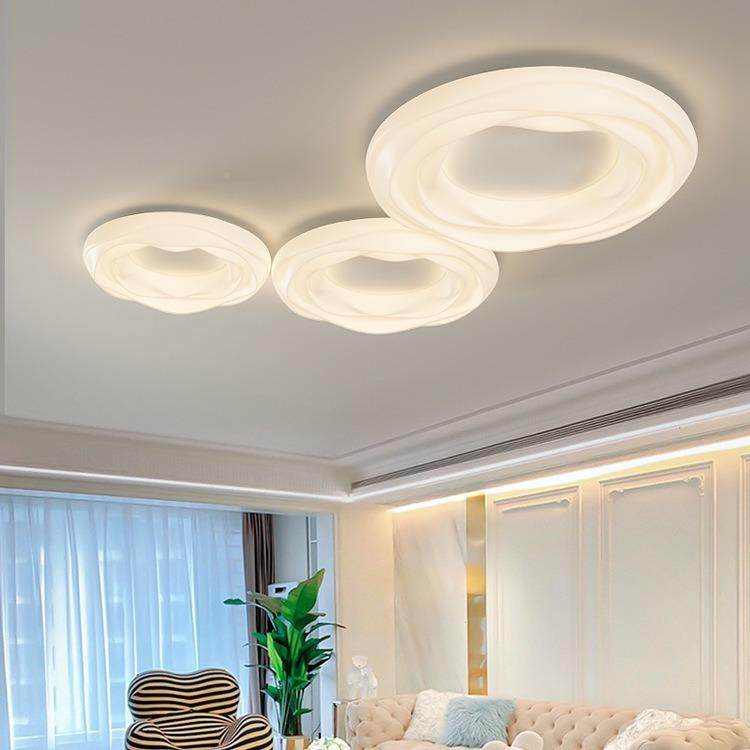 奶油风护眼吸顶灯全光云朵曲奇灯智能谱卧家用客厅儿灯具143童房