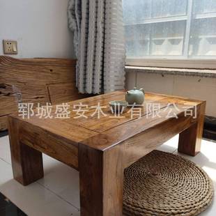 老IVE榆木家用餐桌饭桌桌实木旧茶桌飘窗榻榻米几炕茶几复古做阳