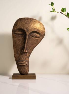 酒店大堂围抽象人像摆氛件面感具雕t1567431塑艺示术品展柜装饰品