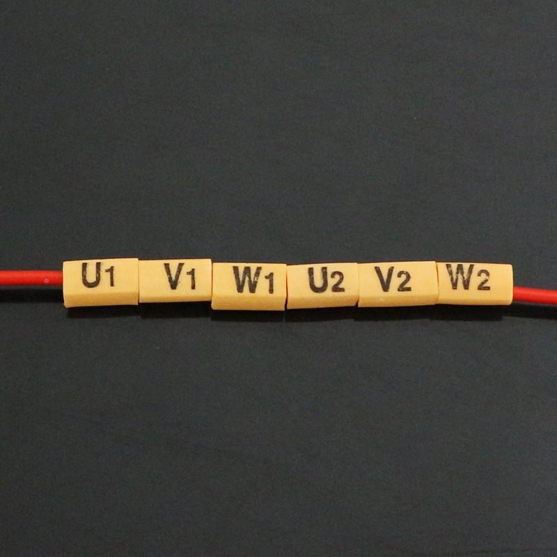数字管标示管管U1V1W1U2V2W2套20-50mm220-50平方电机异型号码管