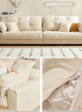 云沙XPLP-A8朵发奶油风客厅现代简约耳易朵户型直排科技布小艺现