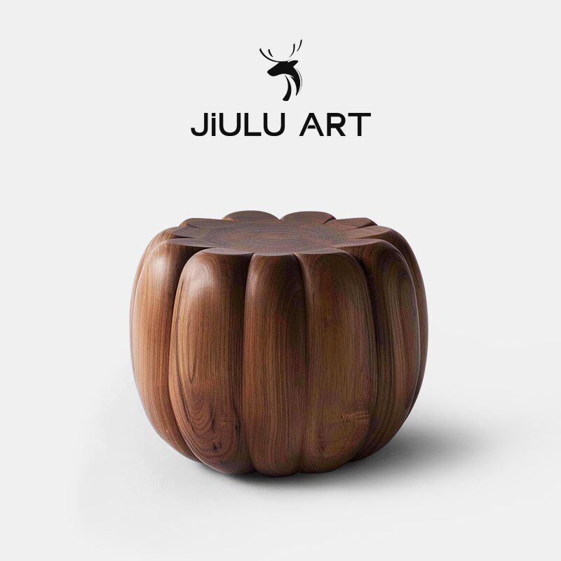 现代极简设计感高档实木墩子矮凳家用客厅原木边几凳创意装饰坐凳