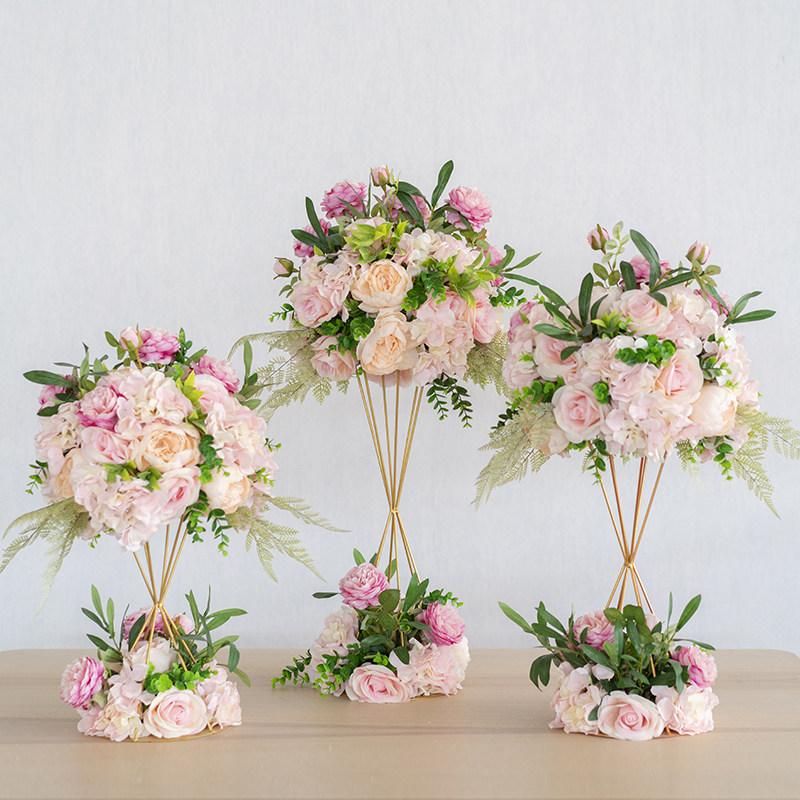 婚庆花艺装饰道具酒店婚礼主桌花T台路引花球插花假花仿真花摆设