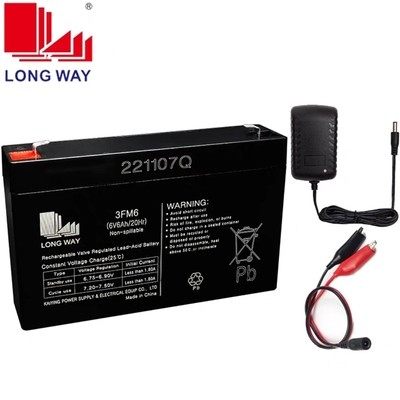 龙威6V6AH6V7AH电瓶儿童儿童电动车三轮机车拖拉机铅酸蓄电池6FM6