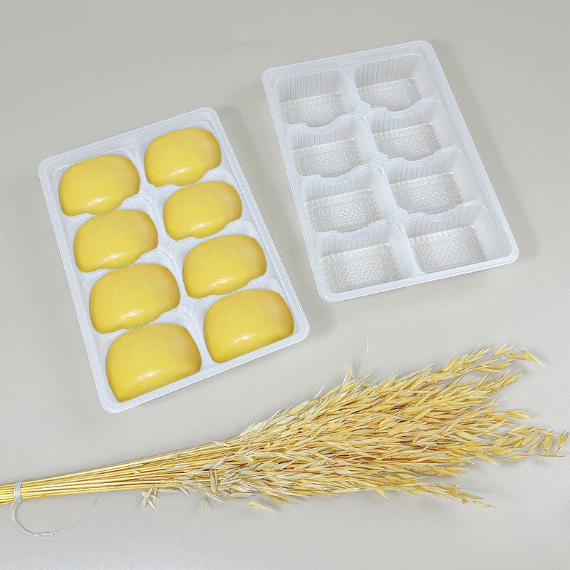 煎饺包装盒一次性托盒8格水饺打包盒速冻锅贴塑料托盘方形馒头盒