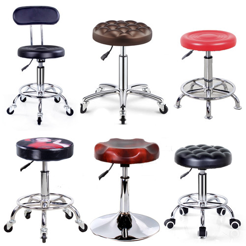 美容凳升降旋转美发店圆凳子美甲滑轮大工凳理发店椅子美容院专用