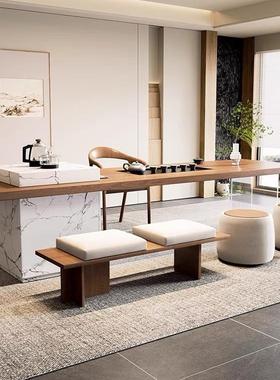 木茶桌轻奢岛台台家用茶客厅现BOJ办公室代实茶室高端泡茶桌椅组