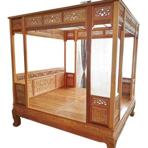 金花梨拔步床踏床明工清仿古子487床千八步床中架步式古典实木月