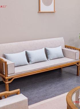 艺铭天下国家鸡翅具木沙LCW标发实木新沙中式客厅发椅组合K单人