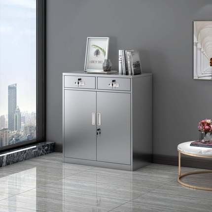 不ZH-00269床锈钢矮文件柜头柜带锁门抽柜屉储物柜一斗一桌下活动