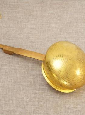 藏式质铜酥油瓢水水瓢手工锤纹点缀加厚复古老式一体家IBR用勺瓢