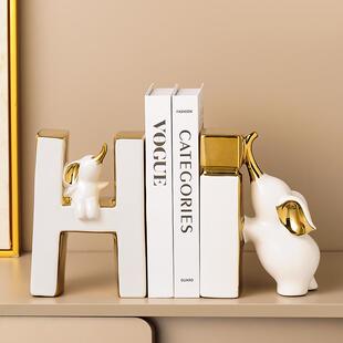 意大象书档摆件轻奢创高档厅斗柜电视柜酒柜Hi书档客关玄书柜书立